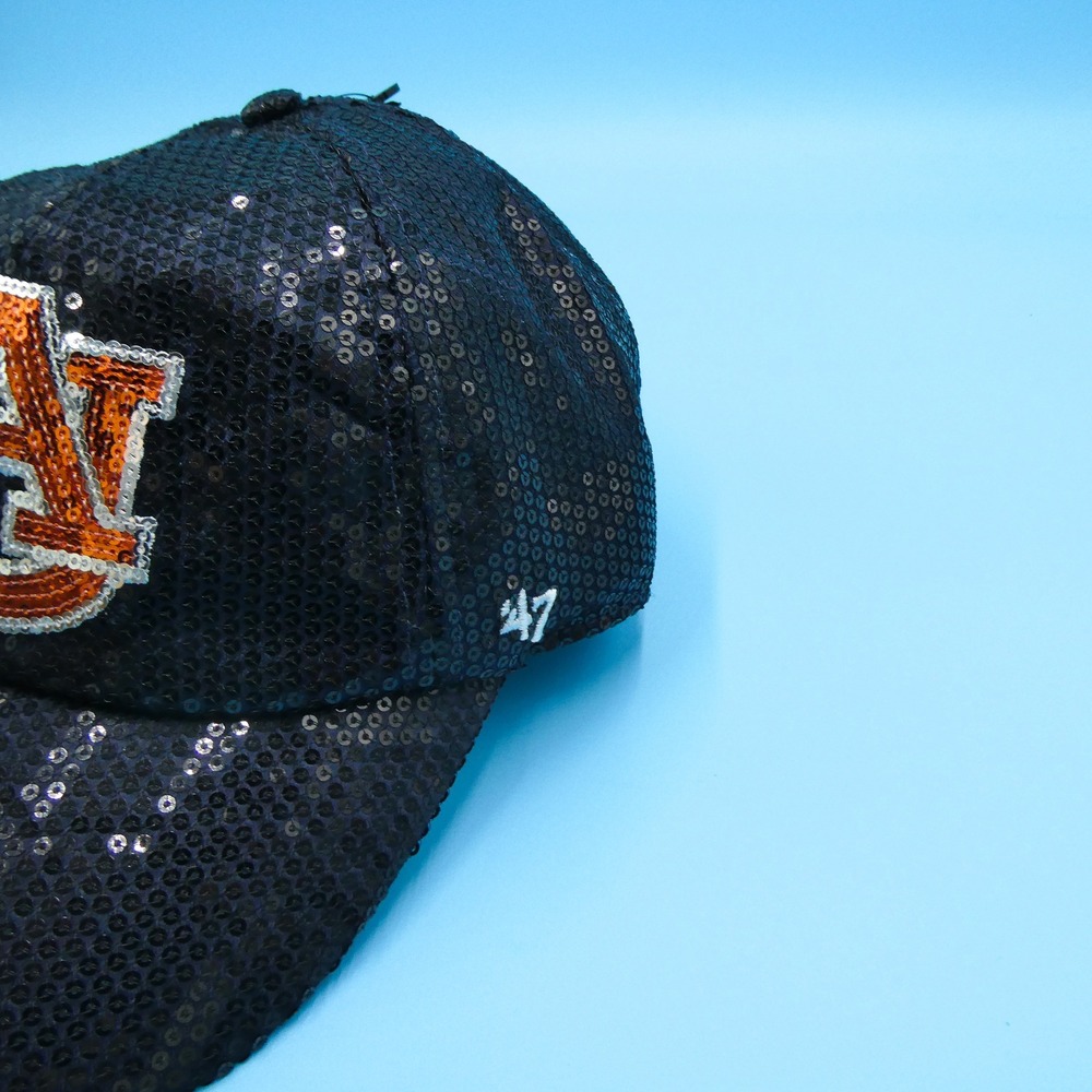 '47 Hat Womens Adjustable Auburn Tigers Navy Blue Sequin Sparkle Cap Polyester - Picture 3 of 8